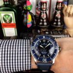Swiss Replica Blancpain Fifty Fathoms Blue Dial Leather Strap Sapphire Bezel 42 MM Cal.1315 Watch